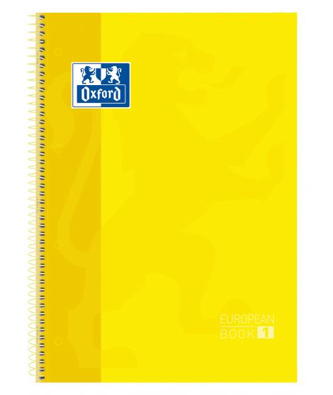Oxford Europeanbook 1 Cuaderno Espiral Formato A4+ Cuadriculado 5x5mm - 80 Hojas - Banda de Color - Tapa Extradura Brillante - C