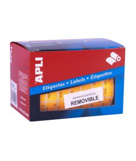 Apli Rollo Etiquetas PVP Naranja Fluorescente Removibles 12.0 x 18.0mm