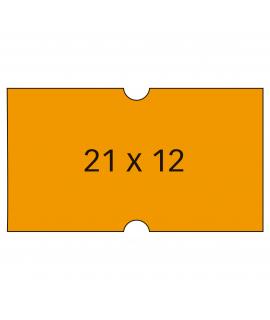 Apli Etiquetas Naranjas para Maquinas de Precios de 1 Linea - Tamaño 21x12mm - Pack de 6 Rollos - Adhesivo Permanente - Compatib