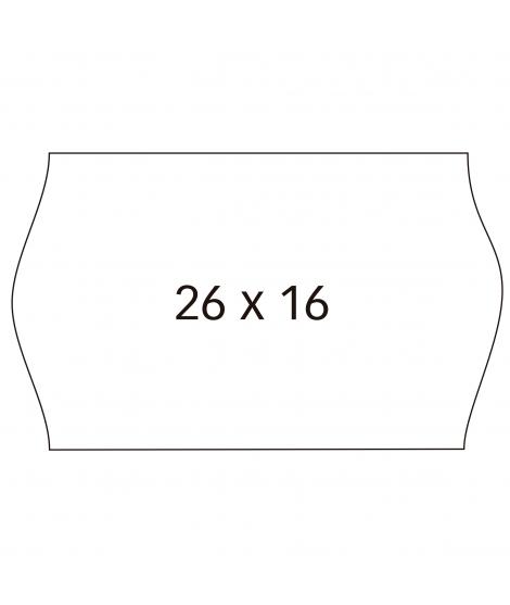 Apli Etiquetas Blancas para Maquinas Etiquetadoras de Precios de 2 Lineas - Tamaño 26 x 16mm - Adhesivo Permanente con Cantos Si