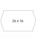 Apli Pack con 6 Rollos de 1.000 Etiquetas Blancas para Maquinas Etiquetadoras de Precios de 2 Lineas - Tamaño 26x16mm - Adhesivo