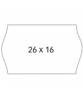 Apli Pack con 6 Rollos de Etiquetas Blancas para Maquinas Etiquetadoras de Precios de 2 Lineas - Tamaño 26x16mm - Adhesivo Remov