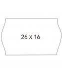 Apli Pack con 6 Rollos de Etiquetas Blancas para Maquinas Etiquetadoras de Precios de 2 Lineas - Tamaño 26x16mm - Adhesivo Remov