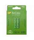 GP ReCyko Pack de 2 Pilas Recargables 950mAh AAA 1.2V - Precargadas - Ciclo de Vida: Hasta 1.000 Veces