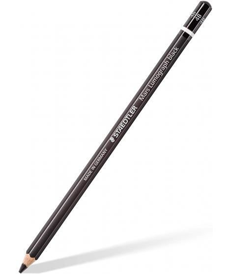 Staedtler Mars Lumograph Black Artist Pencil 100B Lapiz de Grafito - Mina 4B - Resistencia a la Rotura - Madera de Bosques Soste