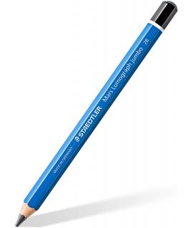 Staedtler Mars Lumograph Jumbo 100J Lapiz de Grafito - Mina 2B - Acabados Metalicos - Diametro de Mina 5.3mm Aprox - Madera de B