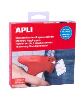 Apli Etiquetadora Textil Estandar - Incluye Tapon de Proteccion y Correa de Muñeca - Compatible con Agujas y Navetes Apli