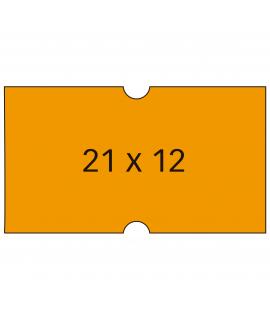 Apli Etiquetas Naranjas 21x12mm para Maquinas de Precios de 1 Linea - Pack de 6 Rollos con 1000 EtiquetasRollo - Adhesivo