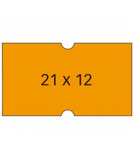 Apli Etiquetas Naranjas 21x12mm para Maquinas de Precios de 1 Linea - Pack de 6 Rollos con 1000 Etiquetas/Rollo - Adhesivo Remov