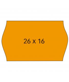 Apli Etiquetas Naranjas Removibles 26x16mm para Maquinas de Precios de 2 Lineas - Pack de 6 Rollos - Cantos Sinusoidales -