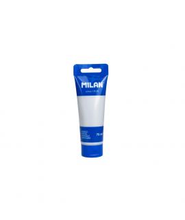 Milan Tubo de Pintura Acrilica 75ml - Pigmentos de Alta Calidad - Mezclable - Color Plata