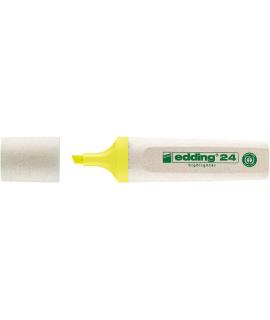 Edding 24 EcoLine Marcador Fluorescente - Punta Biselada - Trazo entre 2-5mm - 90% de Plastico Reciclado - Etiqueta Ecologica