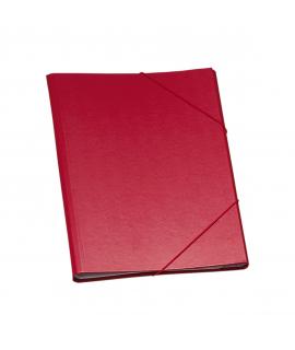 Dohe Carpeta Clasificadora 12 Departamentos - Formato Folio - Carton Plastificado - Cierre con Gomas - Color Rojo
