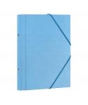 Dohe Carpeta Clasificadora 12 Departamentos - Formato Folio - Carton Plastificado - Cierre con Gomas - Color Azul Claro
