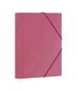 Dohe Carpeta Clasificadora 12 Departamentos - Formato Folio - Carton Plastificado - Cierre con Gomas - Color Rosa