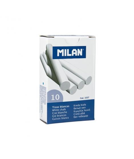 Milan Pack de 10 Tizas - Redondas - No Contienen Caseina - Color Blanco