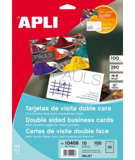Apli Tarjetas de Visita Doble Cara Brillante 250g 10 Hojas
