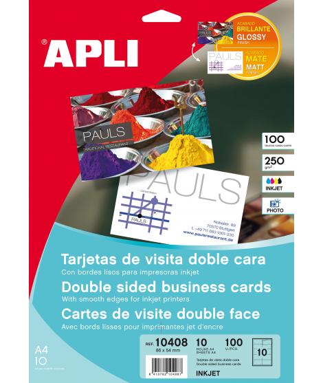 Apli Tarjetas de Visita Doble Cara Brillante 250g 10 Hojas