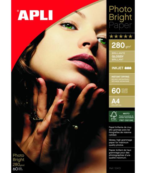 Apli Papel Fotografico Photobright A4 280g 60 Hojas