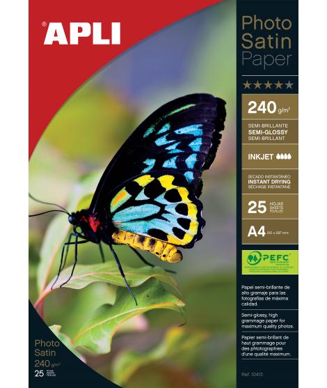 Apli Papel Fotografico Photosatin A4 240g 25 Hojas