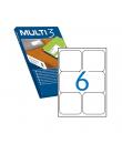 Multi3 Pack de 600 Etiquetas Blancas Cantos Romos Tamaño 99.1X93.1mm con Adhesivo Permanente para Multiples Usos