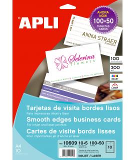 Apli Tarjetas de Visita Cantos Rectos Mate 200g 15 Hojas
