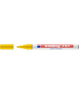 Edding 751 Rotulador Permanente - Punta Redonda - Trazo entre 1 y 2 mm. - Tinta Opaca - Secado Rapido - Color Amarillo