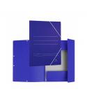 Mariola Carpeta de Carton con Solapas Folio 500gr/m2 - Medidas 34x25x1cm - Cierre con Goma Elastica - Color Azul Mate