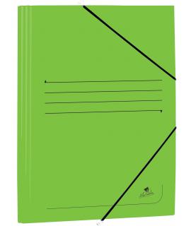 Mariola Carpeta de Carton Estucado con Solapas Folio 500gr/m2 - Medidas 34x25x1cm - Cierre con Goma Elastica - Color Verde