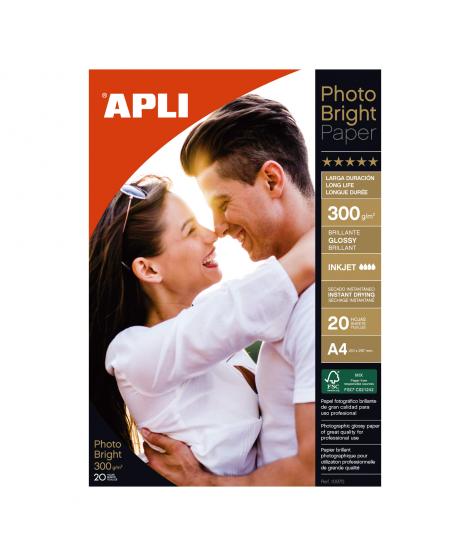 Apli Papel Fotografico Photobright Larga Duracion A4 300g 20 Hojas