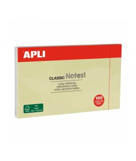 Apli Classic Bloc de 100 Notas Adhesivas 125 x 75 mm - Color Amarillo