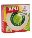 Apli Cinta Adhesiva Invisible 19mm x 33m - Facil de Cortar - Resistente - Ideal para Uso en Oficina - Transparente