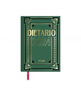 Dohe Dietario Anual Cuarto - Dia Pagina - Fabricado en Geltex con Carton Contracolado - Tamaño 15x21cm - Color Verde