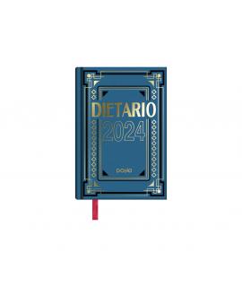 Dohe Dietario Anual Octavo - Dia Pagina - Fabricado en Geltex con Carton Contracolado - Tamaño 11.5x16.6cm - Color Azul