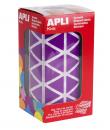 Apli Gomets Triangulares Lila 20x20x20mm - 59 Hojas Pretroqueladas - 2832 Gomets por Rollo - Ideal para Escuelas y Talleres Infa