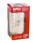 Apli Gomets Redondos Holograficos - Tamaño Ø 10.5mm - Adhesivo Permanente - 5192 Gomets por Rollo - Ideal para Desarrollar Habil