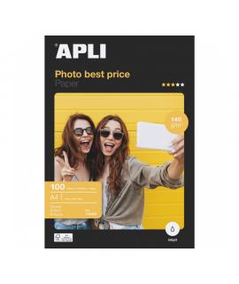 Apli Papel Fotografico Bestprice A4 140gr - Acabado Brillante - 100 Hojas