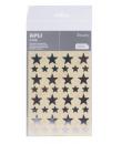 Apli Bolsa de Gomets en Forma de Estrella - Tamaño 12.5mm y 19.5mm - Adhesivo Permanente Plata - 3 Hojas y 120 Gomets -