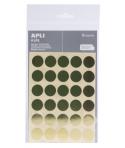 Apli Pack de 90 Gomets Redondos Ø 20mm - Adhesivo Permanente - Ideal para Escuelas Infantiles y Colegios - Color Oro