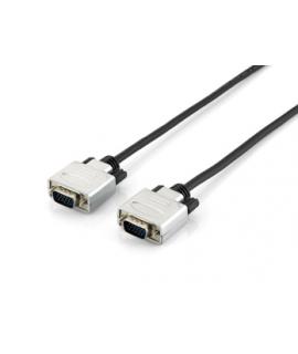 Equip Cable VGA Alargador 2 x HDB15 VGA Macho - Carcasas Metalicas - Tornillos Moleteados - Longitud 20 m. - Color Negro