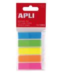 Apli Indices Adhesivos Film 45x12mm 5 Colores Fluorescentes - 25 Indices por Color - Facil de Pegar y Despegar - Ideal para Marc