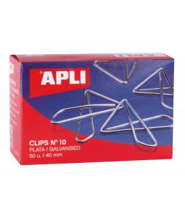 Apli Clips Mariposa Alambre Nº 10 (40mm) Acabado Galvanizado-Plata-Organiza tus Documentos con Estilo-Caja con 50 Clips