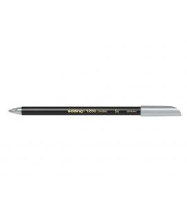 Edding 1200 Rotulador - Punta Redonda - Trazo 1mm - Tinta con Base de Agua - Color Plata