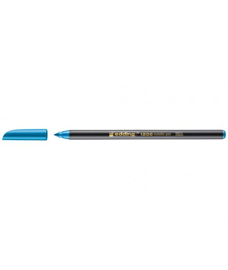 Edding 1200 Rotulador - Punta Redonda - Trazo 1mm - Tinta con Base de Agua - Color Azul Metalizado
