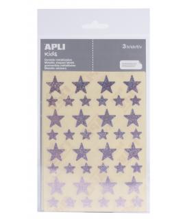 Apli Gomets Estrella Holograficos - Tamaño 12.5mm y 19.5mm - Adhesivo Permanente - 120 Gomets por Bolsa - Desarrollo de Habilida