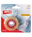 Apli Porta Cinta Home con Cinta Adhesiva Transparente - 19mm x 33m - Facil de Usar y Transportar - Ideal para el Hogar y la Ofic