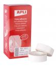 Apli Cinta Adhesiva Blanca 19mm x 33m - Resistente al Desgarro - Facil de Cortar - Adhesion Fuerte Blanco