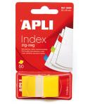 Apli Indices Adhesivos Film Zigzag 45x25mm Dispensador de 50 - Adhesivo Removible - Zigzag para Facil Identificacion -