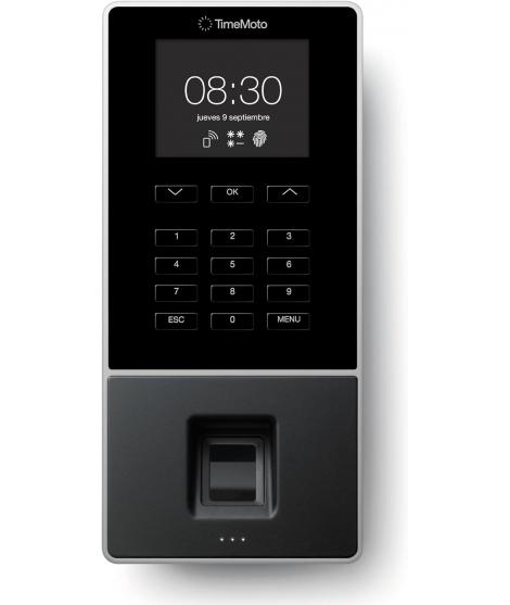 Timemoto TM-626 Terminal de Fichar - hasta 200 Empleados - Lector de Huella Dactilar y Tarjeta RFID - Gestion Completa de Horari