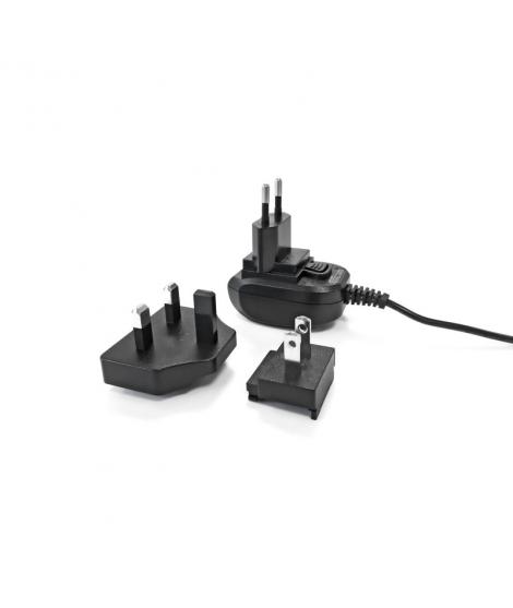 Safescan Adaptador de Corriente para Timemoto - 12V / 1A - Incluye Enchufes UE, UK y EE.UU